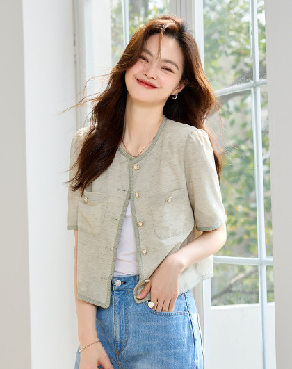 学院风外套女棒球服高级质感春秋款小个子千鸟格上衣