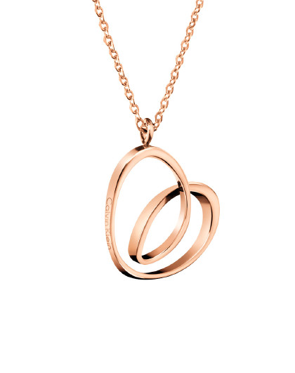 【品牌直发】ck项链女暖心礼物心形首饰品玫瑰金色可调节锁骨链