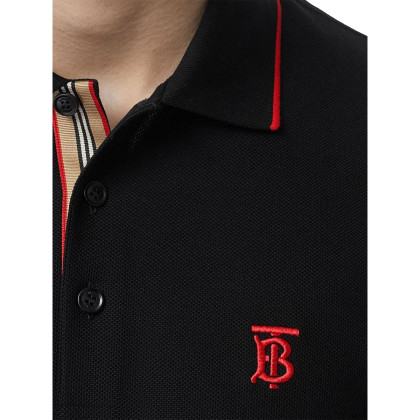 burberry标志性条纹开襟珠地网眼布棉质polo衫