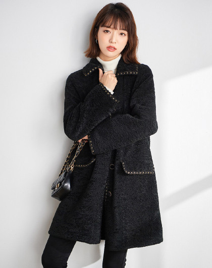 小香风名媛气质过膝单排扣女式大衣2020冬季新款宽松毛呢外套