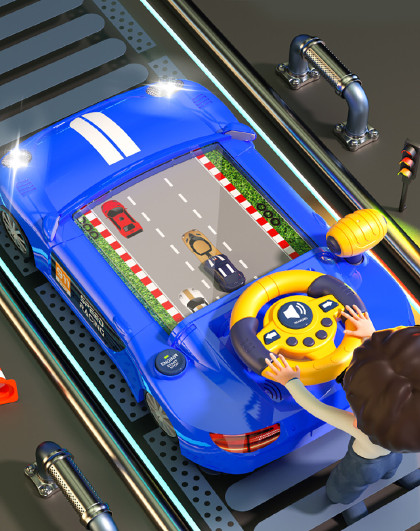 儿童赛车闯关大冒险游戏机玩具车3岁男孩模拟开小汽车益智男童