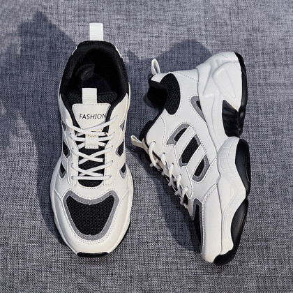 哈森旗下运动鞋时尚撞色舒适老爹鞋厚底百搭休闲鞋女鞋