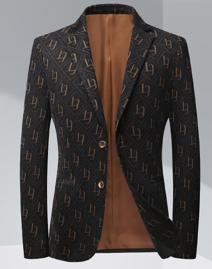 20秋冬男士西装暗纹经典潮牌修身复古商务气质绅士休闲西装男