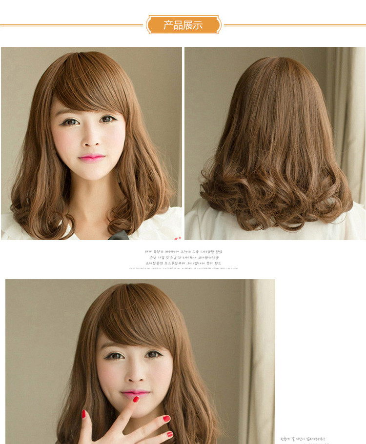 新款潮流饰品偏分中长梨花头厂家时尚气质短假发女梨花头