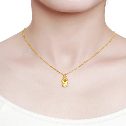 999足金虎爪黄金老虎吊坠虎年本命生肖纯金项链女礼物