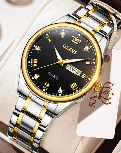 【升级版】olevs多功能男表时尚日历防水石英表商务男士手表