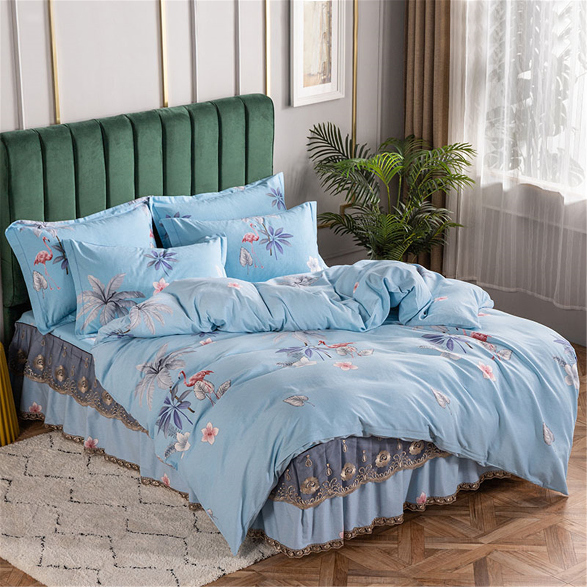 全棉纯棉四件套床笠款冬季加厚床上用品秋冬被套被单枕套