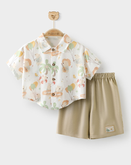 【国风两件套】儿童短袖套装夏装小童汉服女童裙子潮