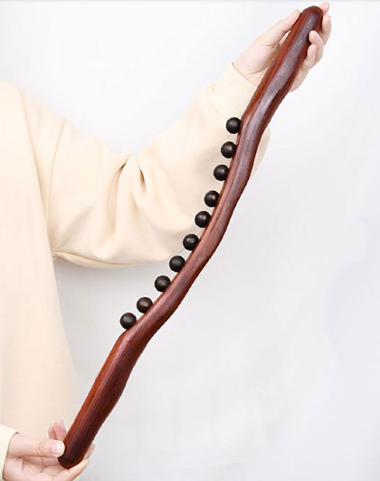 十珠榉木擀筋棒按摩全身一根通用刮痧工具经络疏通揉腹推背赶筋棍