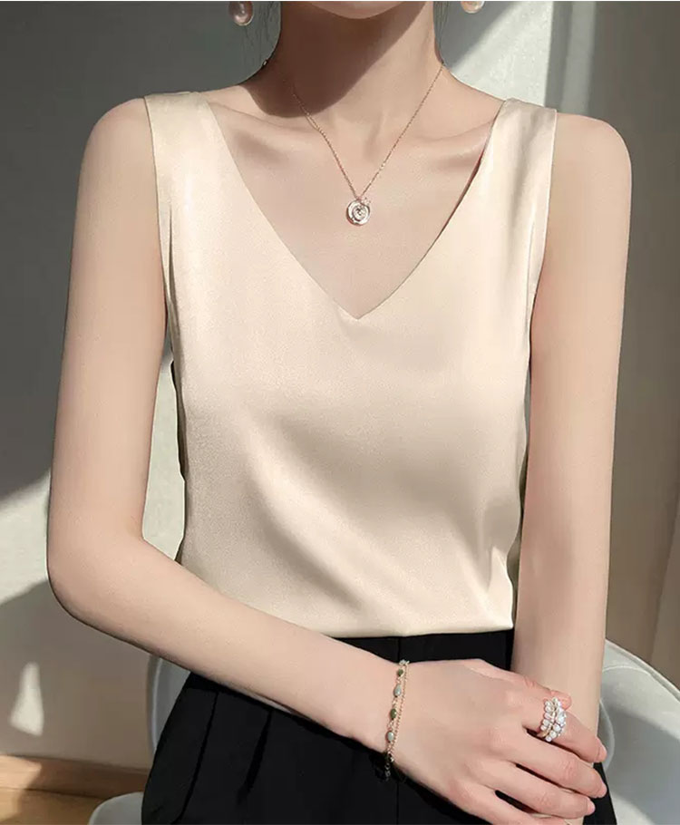 春季女士打底背心简约基础百搭女士丝感吊带无袖上衣内搭美背吊带