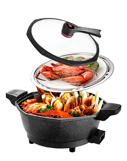 5l家用功能一体锅料理锅炒锅电火锅煎烤机3424d08