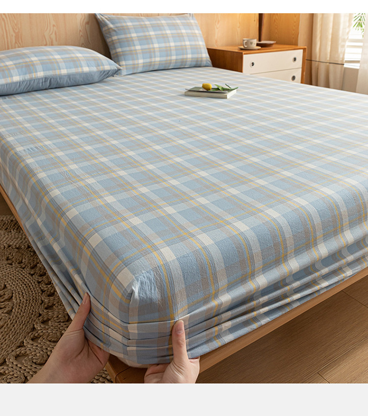 全棉水洗工艺床笠单件简约纯棉床垫保护套床罩席梦思防尘罩床单