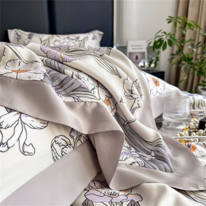 夏季60支兰精天丝夏凉被镂空刺绣单双人可水洗凉感空调被