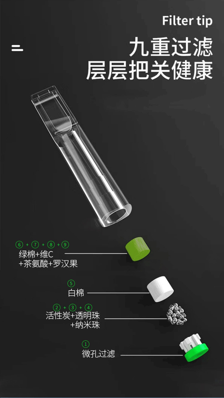 正牌九重过滤烟嘴一次性抛弃型焦油过滤器中细支烟两用120支