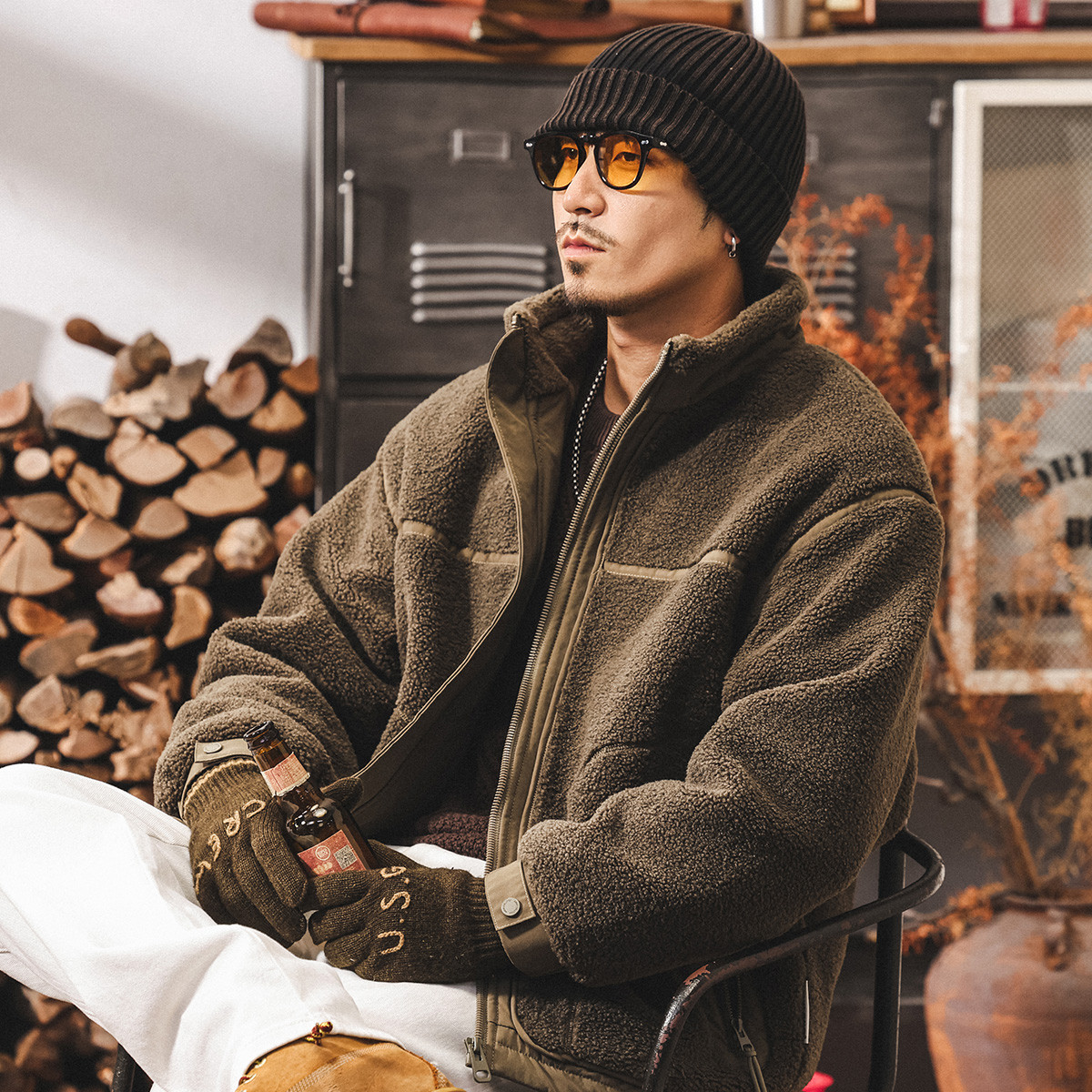 【颗粒绒】美式复古重磅棉服外套男冬季加厚棉袄御寒保暖男式棉衣