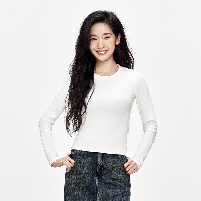 打底衫长袖t恤女款春秋季修身休闲内搭女款长袖T恤高级感可外穿