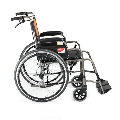 鱼跃手动轮椅车老年手推车残疾人儿童旅行简易轮椅车