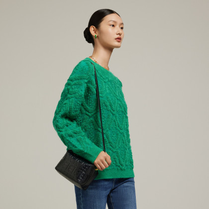 jz玖姿玉石绿圈圈纱毛衣冬季时尚肌理小众设计感毛衫