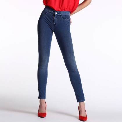 低腰超紧身牛仔长裤铅笔裤