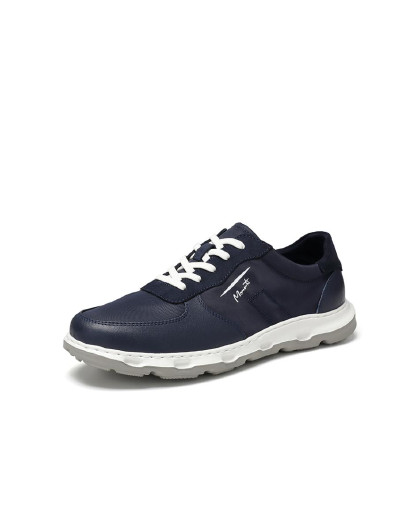 basto/百思图 商场同款复古简约圆头系带男休闲板鞋