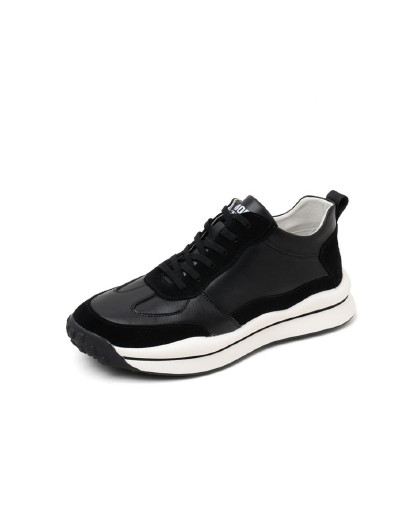 basto/百思图2020年冬新款时尚简约圆头厚底男休闲运动鞋