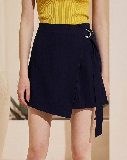 拉夏贝尔 新款女装夏季职业气质性感a字半身裙直筒宽松短裙子