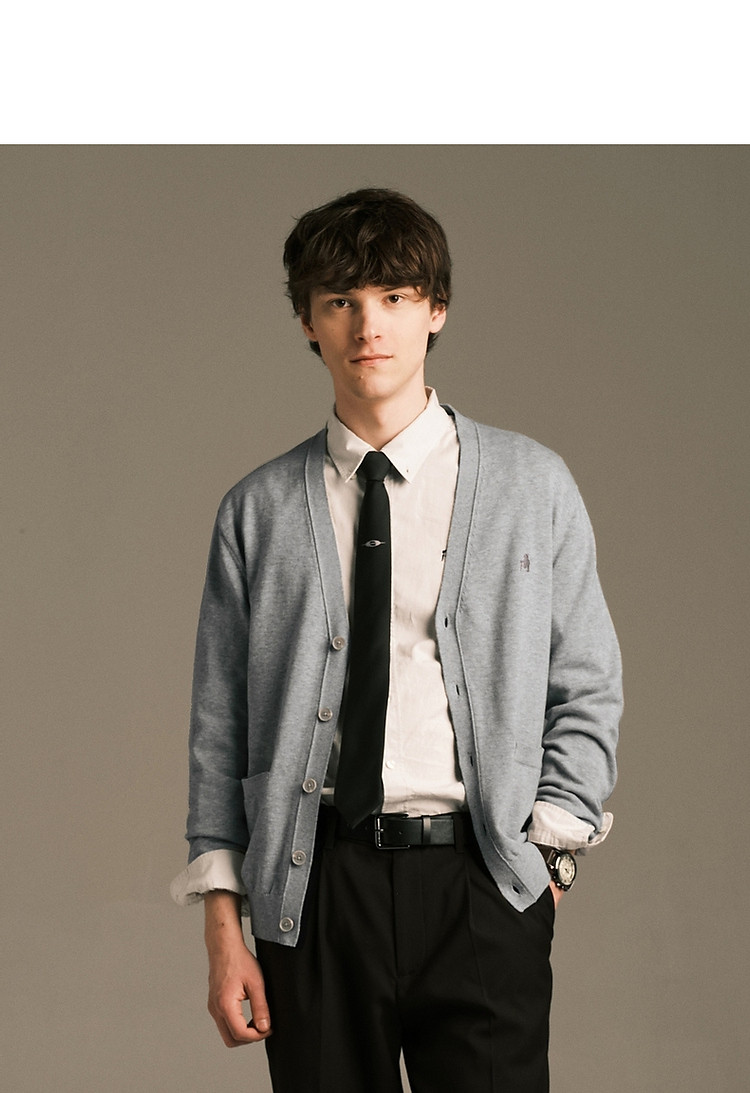 小熊男装毛针织开衫男2024春季休闲时尚商务毛衣