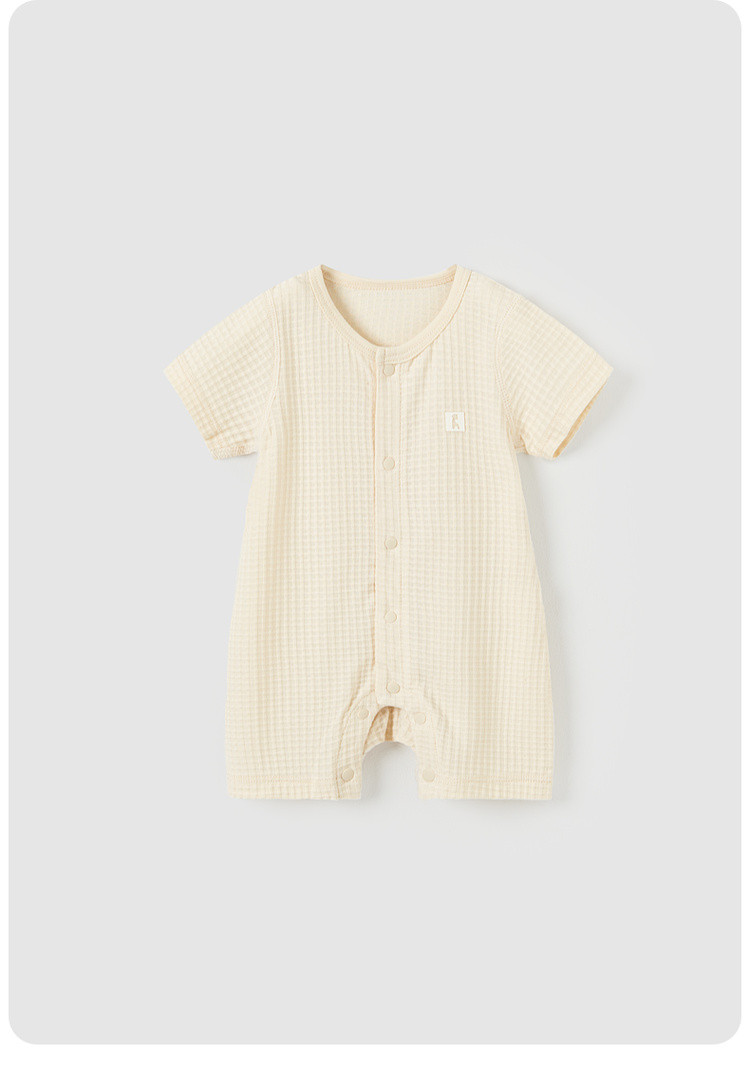 婴儿连体衣夏季宝宝衣服儿童短袖哈衣家居服内衣满月百天爬服