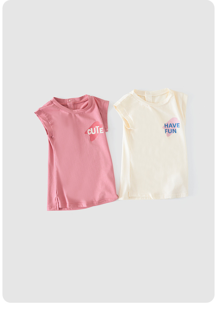 女宝宝无袖连衣裙夏季莫代尔棉女童衣服休闲外出裙子儿童夏装