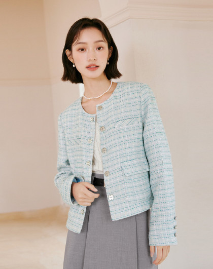 诗凡黎小香风短外套春新款女经典优雅名媛千金女团风气质上衣