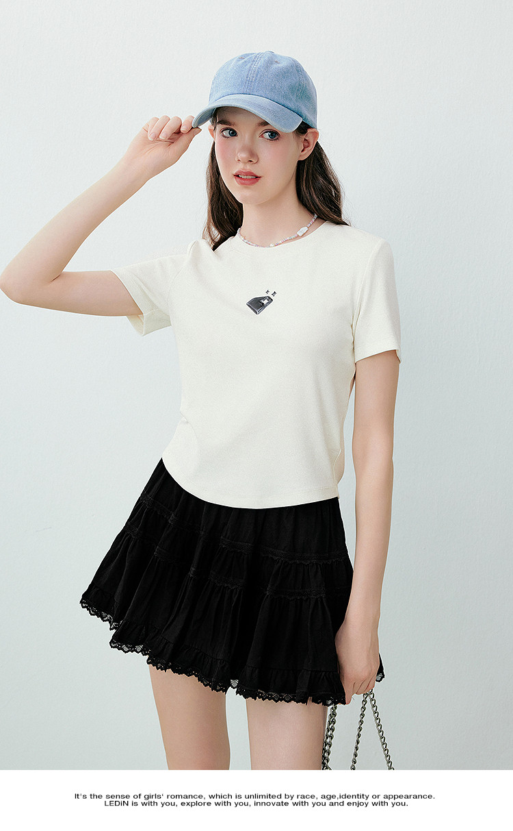 公主蓬蓬短裙24年夏季多层下摆蕾丝半身裙俏皮甜美小a裙