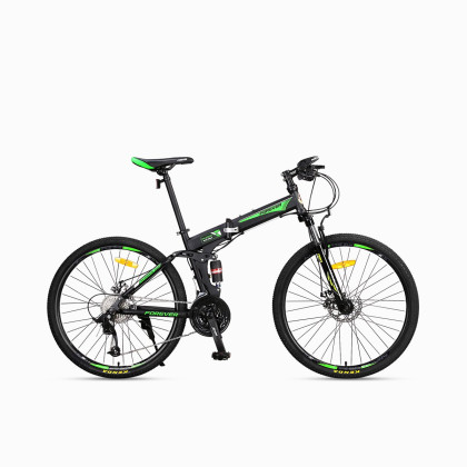 forever自行车27速折叠车全避震软尾车架山地车