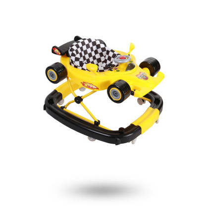 gubi婴儿学步车防侧翻可调折叠带音乐赛车型多功能学步车