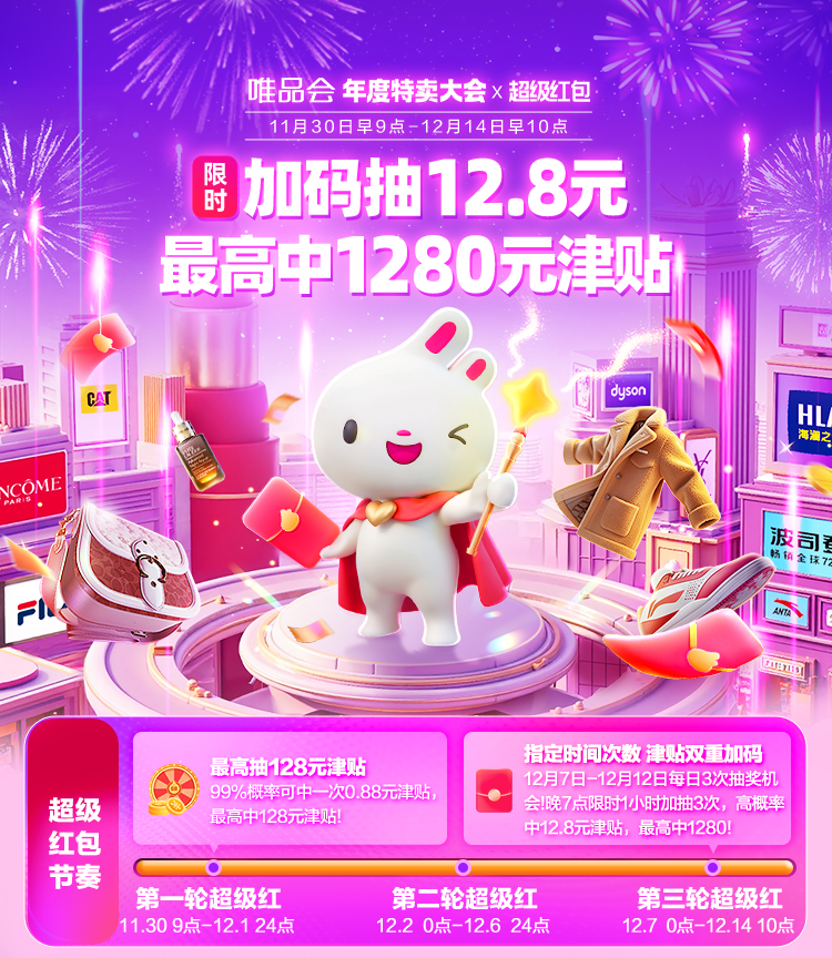 [唯品会]年度特卖大会领超级红包